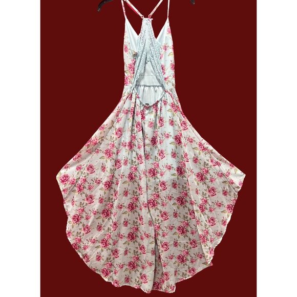 Rue 21- Women's Summer Sleeveless High Low Hem Ruffle-Floral Dress-Light Blue-XS - Picture 2 of 16